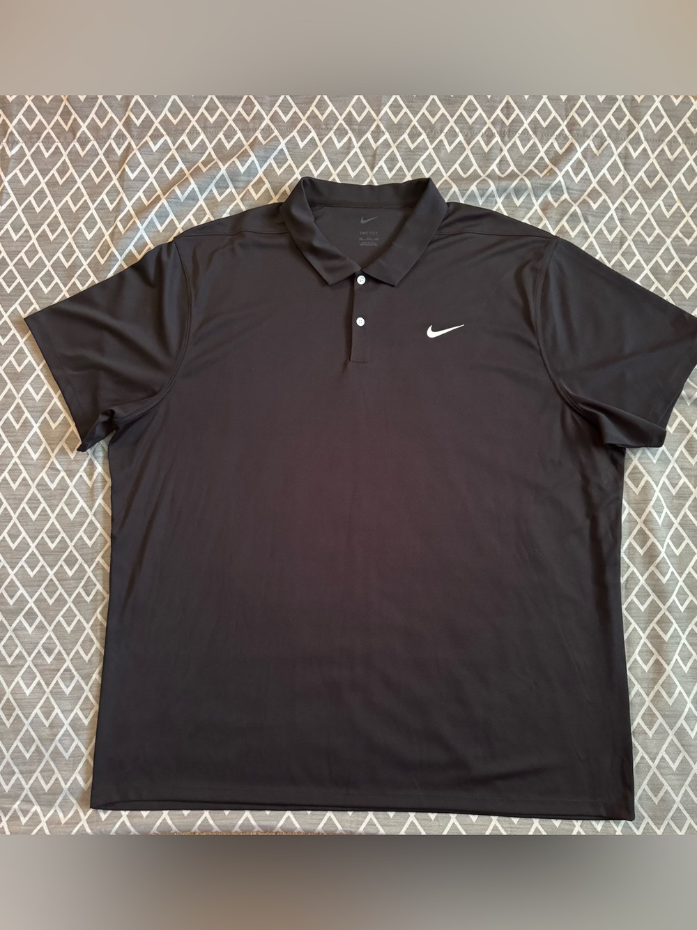 Nike Men’s Black Polo with White Swoosh